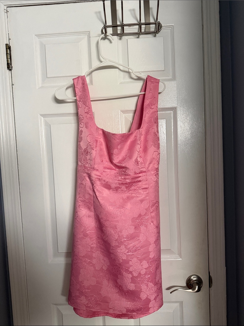 Lulu's Pink Floral Jacquard Mini Dress